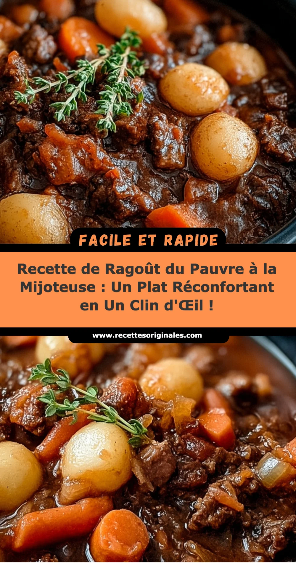 Recette de Ragoût du Pauvre à la Mijoteuse : Un Plat Réconfortant en Un Clin d'Œil !