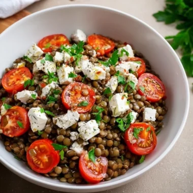 Recette de Salade de Lentilles, Tomates et Feta (Fraîche et Gourmande !)