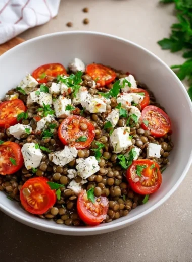 Recette de Salade de Lentilles, Tomates et Feta (Fraîche et Gourmande !)