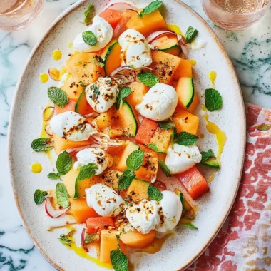 Recette de Salade Fraîche au Melon et Mozzarella