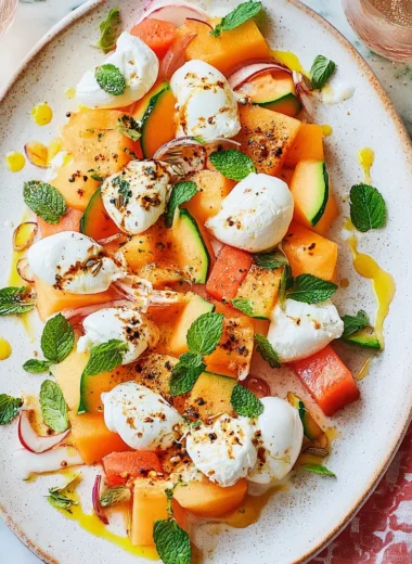 Recette de Salade Fraîche au Melon et Mozzarella