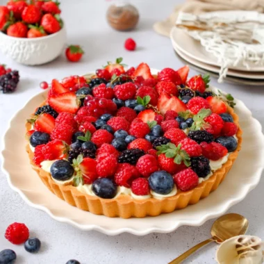 Recette de Tarte aux Fruits Rouges sur Sablé Breton (Facile et Délicieuse !)