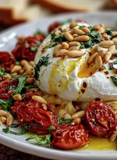 Recette de Pâtes au Soleil avec Burrata, Tomates Confites et Pignons