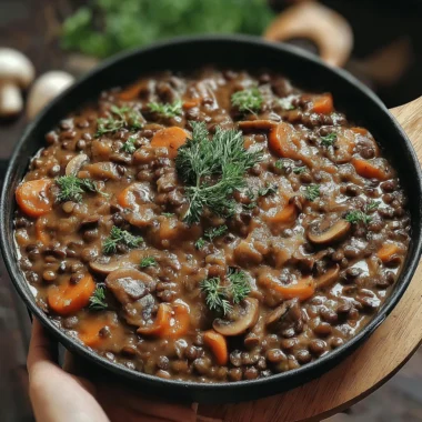 Recette de Ragoût Végétalien aux Lentilles et Champignons (Réconfortant !)