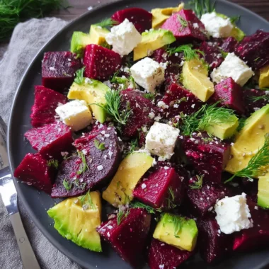 Recette de Salade Betteraves Avocat Feta (Frais et Coloré !)