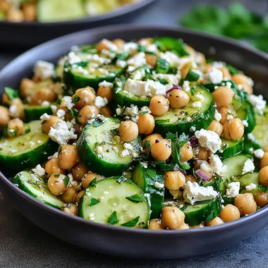Recette de Salade de Pois Chiches, Concombre et Feta (Délicieuse et Rafraîchissante !)