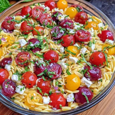 Recette de Salade Orzo Estivale aux Tomates Cerises, Feta et Basilic