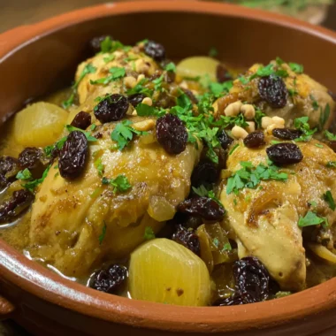 Recette de Tajine de Poulet au Miel et Raisins Secs (Facile et Réconfortant !)