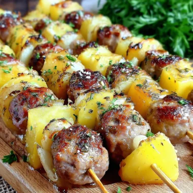 Recette de Brochettes de Saucisses et Pommes de Terre à Partager