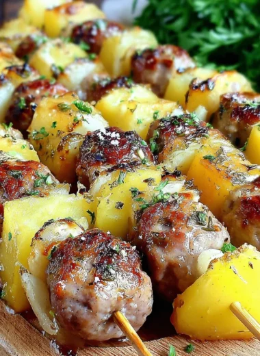 Recette de Brochettes de Saucisses et Pommes de Terre à Partager