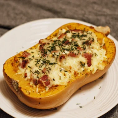 Recette de Butternut Farcie aux Lardons et au Chèvre