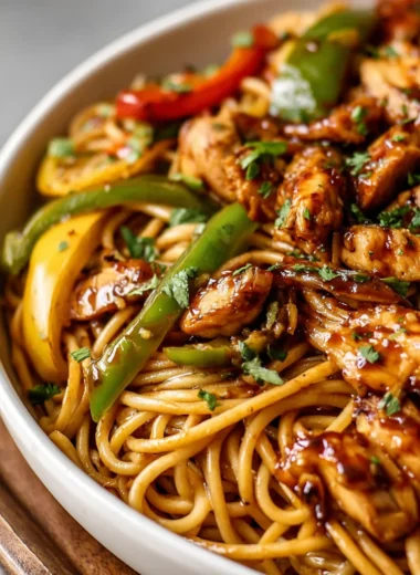 Recette de Nouilles de Poulet Collantes à l'Ail en Moins de 30 Minutes