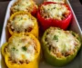 Recette de Poivrons Farcis au Thon, Riz et Fromage Gratiné