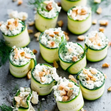 Recette de Rouleaux de Courgettes au Chèvre Frais et Pignons (Légers et Savoureux !)
