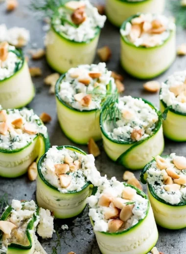 Recette de Rouleaux de Courgettes au Chèvre Frais et Pignons (Légers et Savoureux !)