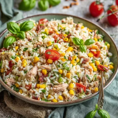Recette de Salade de Riz au Thon et Maïs (Rapide et Savoureuse)